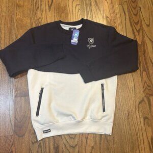 Scotland Crest Logo Sweatshirt Men's Size Large Alastair Sweater Navy White NWT‎